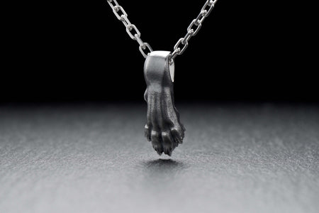 silver pendant	animal jewelry	silver necklace	hunter pendant	silver paw (etsy image id: 4370613433)