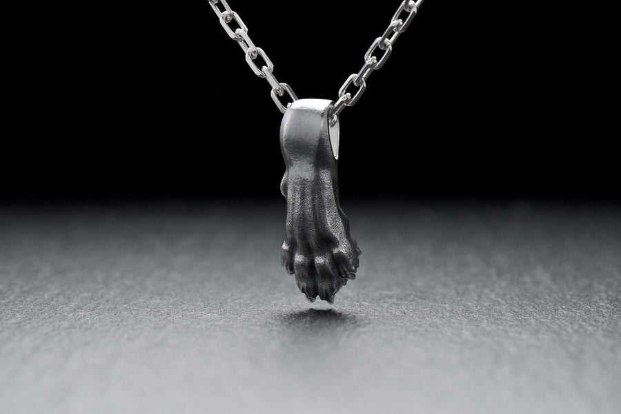 silver pendant	animal jewelry	silver necklace	hunter pendant	silver paw (etsy image id: 4370613433)