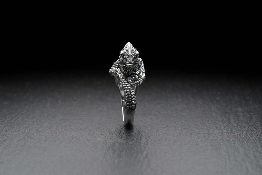 animal ring	gecko ring	chameleon ring	chameleon	lizard gift	reptile lover	reptile ring (etsy image id: 7737518551)
