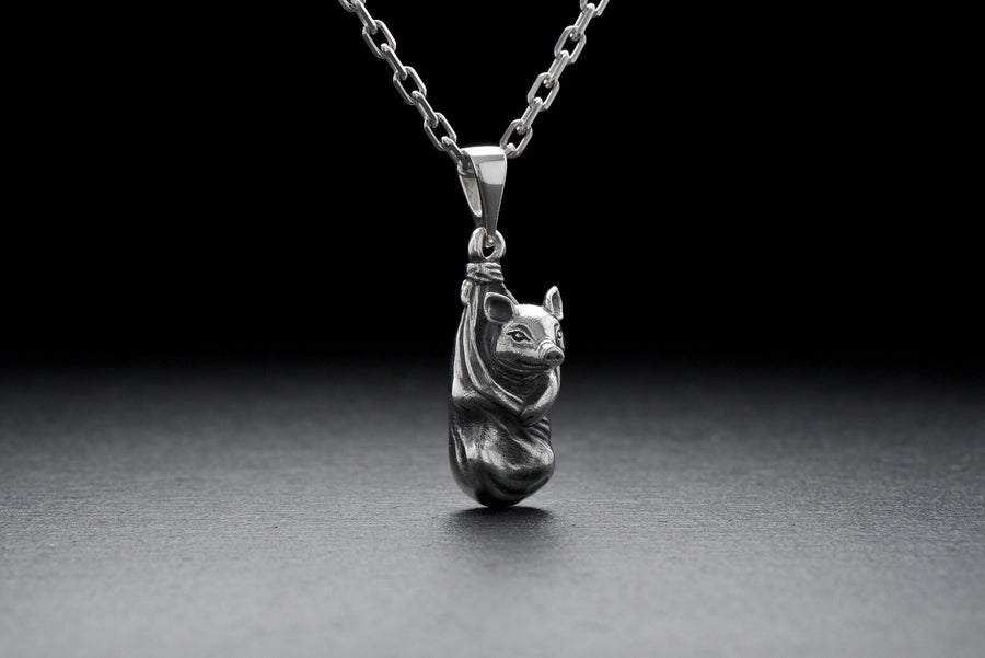 minipig pendant	cute boar	pig pendant	piggy pendant	pig totem	cute pig	pig lover	pig gift	pig lover gift	pendentif cochon	Schwein Anhänger	silver pig	silver pendant (etsy image id: 4370735641)