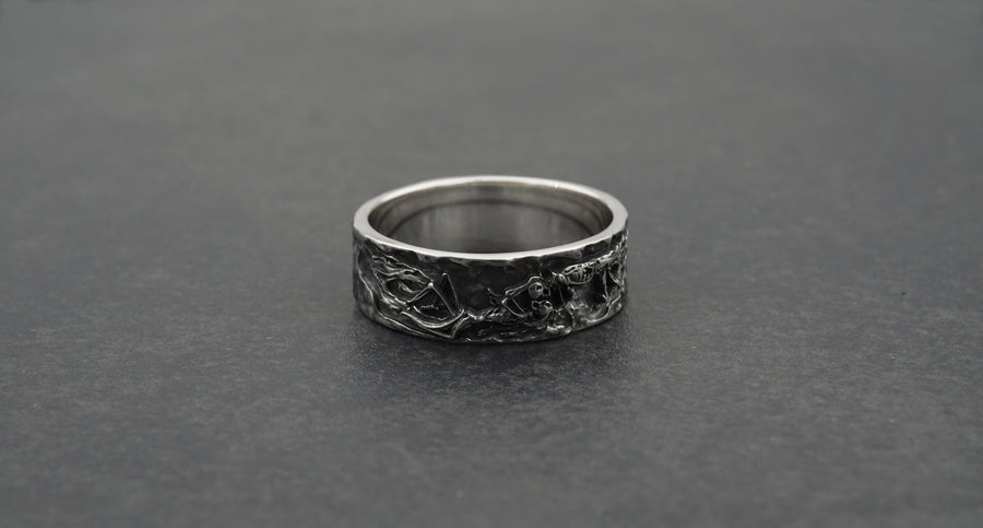 sterling silver ring	love gift	sweetheart gift	skeletons couple	couple ring (etsy image id: 4324778936)