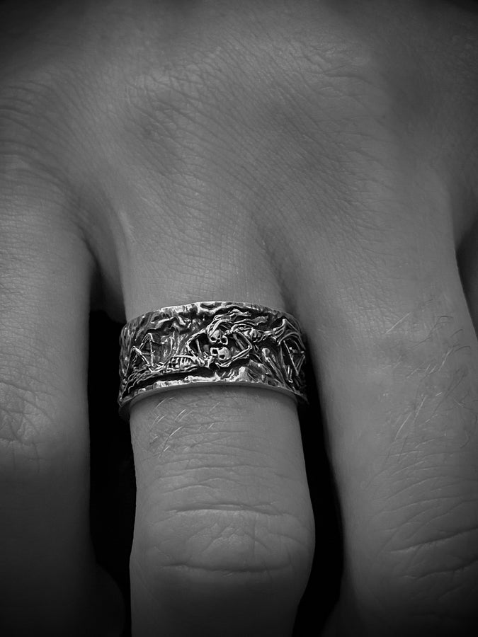 sterling silver ring	love gift	sweetheart gift	skeletons couple	couple ring (etsy image id: 4324778936)