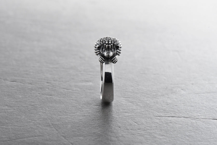 Sterling Silver Hedgehog Ring, Animal Ring, Handmade Animal Jewelry, Porcupine ring, Hedgehog Lovers Jewelry, Animal Lovers Gift (etsy image id: 7339942178)