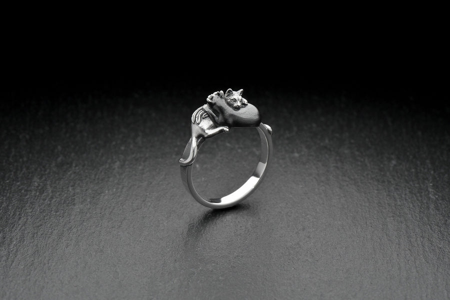 Gothic Angel and Demon Cats Sterling Silver Ring – Yin Yang Jewelry (etsy image id: 7362035362)