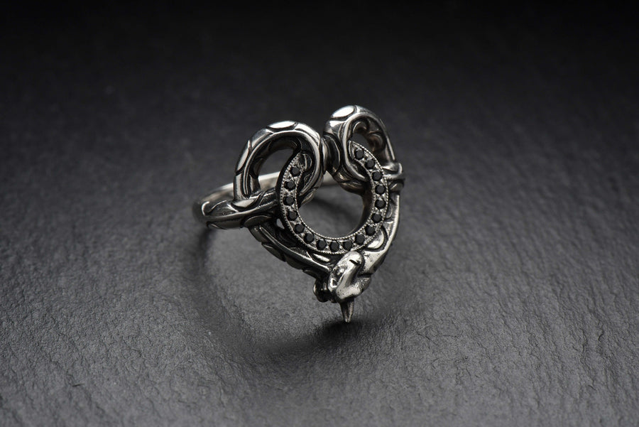Oxidized Sterling Silver Snake Ring: Handmade Serpent Jewelry (etsy image id: 7251796423)