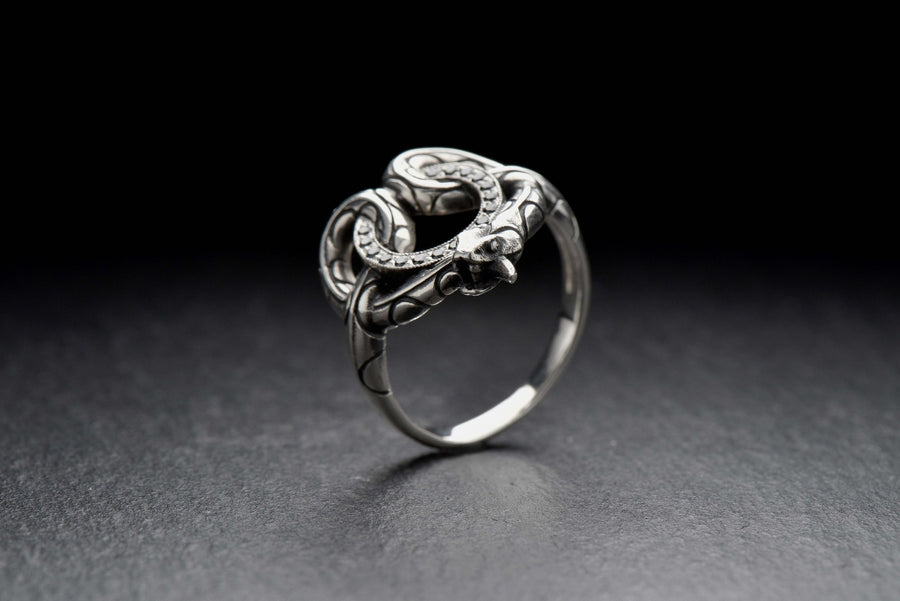 Oxidized Sterling Silver Snake Ring: Handmade Serpent Jewelry (etsy image id: 7251796423)