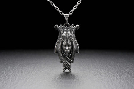 Sterling Silver Lady Dragon Pendant: Fantasy Necklace (etsy image id: 4413374709)