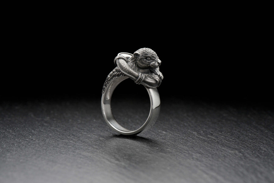 silver ring	men gift	platypus lover	platypus	gift	Otterring	otter	beaver	beaver ring	badger	muskrat	anello di lontra	bague loutre