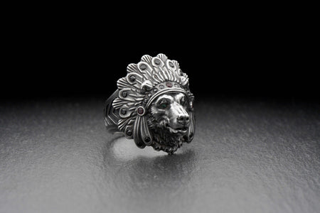 bear ring	bear totem	silver bear	indian bear	ancient bear (etsy image id: 4414321937)