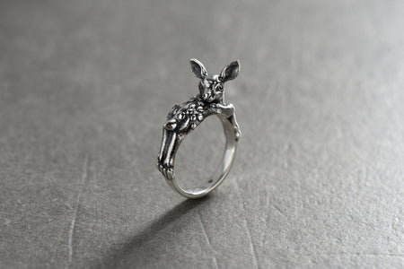 animal jewelry	silver ring	totem ring	safari	forest	deer	baby deer	love gift	baby gift	gift for her	deer ring	cerf	Hirsch (etsy image id: 4421935883)