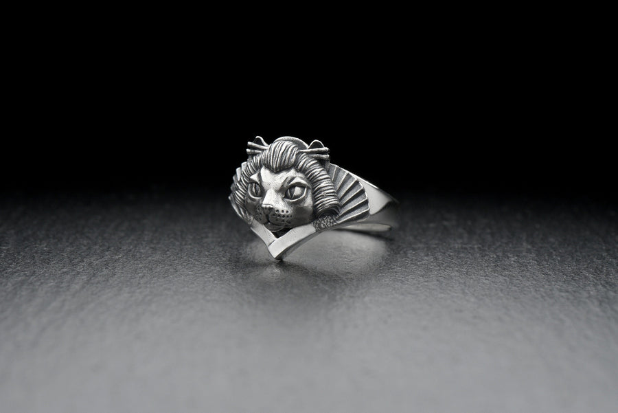 Geisha Cat Silver Ring – Sterling Silver Asian Cat Ring | Elegant Artisan Jewelry Gift for Her (etsy image id: 7412601587)