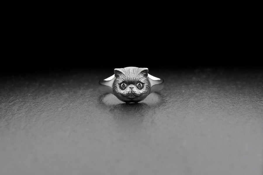 Cat Signet Ring – Minimalist Sterling Silver Feline Face Ring | Elegant Everyday Jewelry for Cat Lovers (etsy image id: 7363878238)