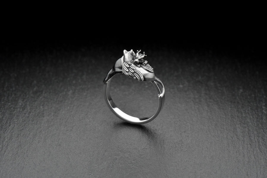 Gothic Angel and Demon Cats Sterling Silver Ring – Yin Yang Jewelry (etsy image id: 7362035362)
