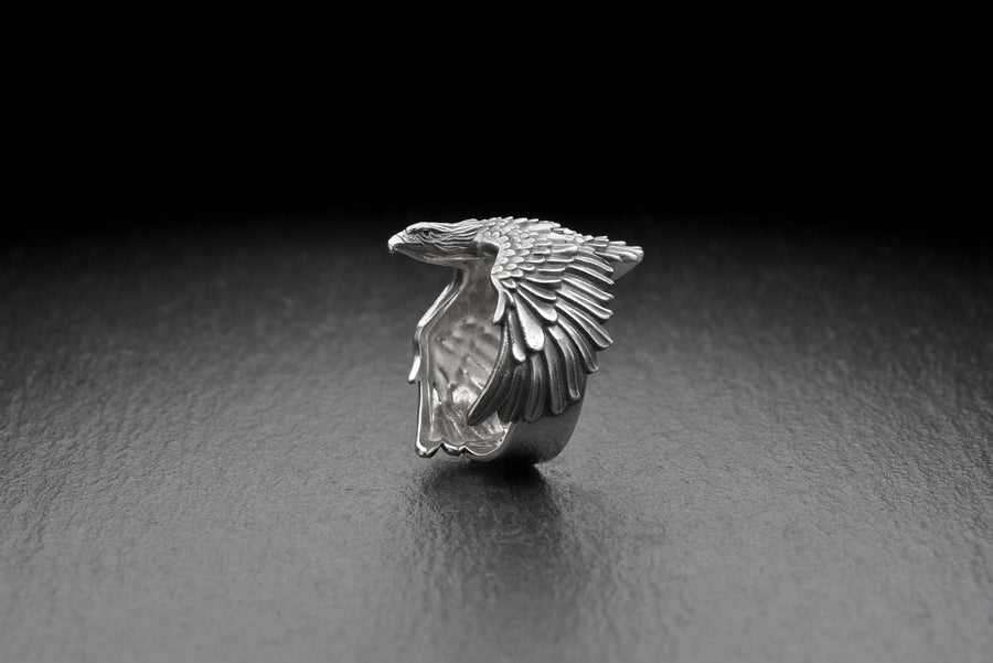 Sterling Silver Eagle Ring: Soaring Wraparound Bird Jewelry