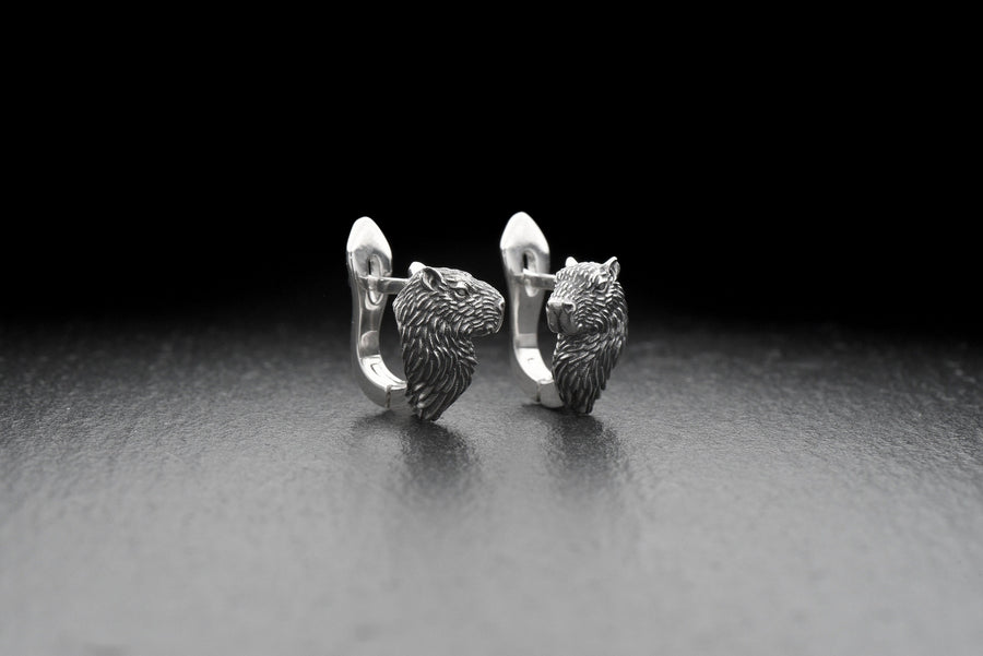 Sterling Silver Capybara Earrings: Handmade Animal Jewelry (etsy image id: 7394205589)