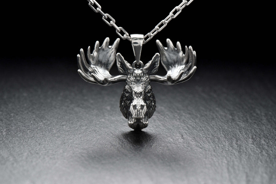 Elk head pendant	Elk	Elk necklace	Elk jewelry	silver elk	elk head	elk lover	silver pendant	Sterling silver