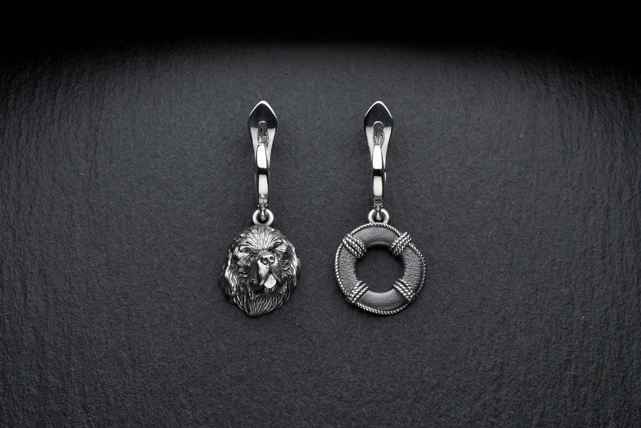 silver earrings	earrings	jewelry	Sterling silver	animal earrings	animal jewelry	Newfoundland	Earrings dog	Earring pet lover	Dog Earrings	newfie gift	dog lover gift	gift (etsy image id: 4586452460)