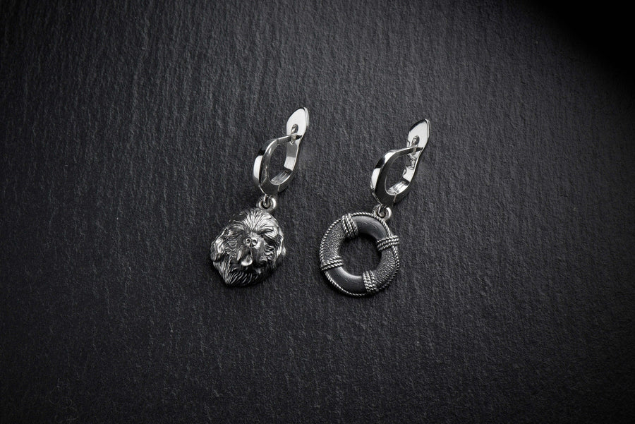 silver earrings	earrings	jewelry	Sterling silver	animal earrings	animal jewelry	Newfoundland	Earrings dog	Earring pet lover	Dog Earrings	newfie gift	dog lover gift	gift (etsy image id: 4586452460)