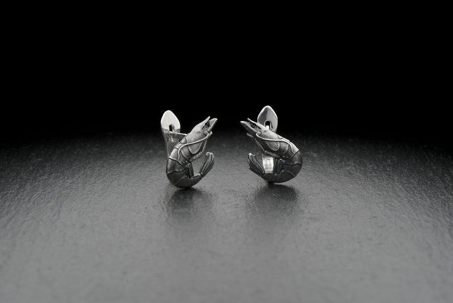 Shrimp lovers	sea lovers	jewelry	gift for her	gift	silver earrings	handmade (etsy image id: 4634891747)