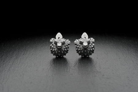 Make a splash with our Fugu Earrings! These stunning earrings feature a beautifully crafted fugu fish design that symbolizes good luck, fortune, and perseverance. (etsy image id: 4586684714)