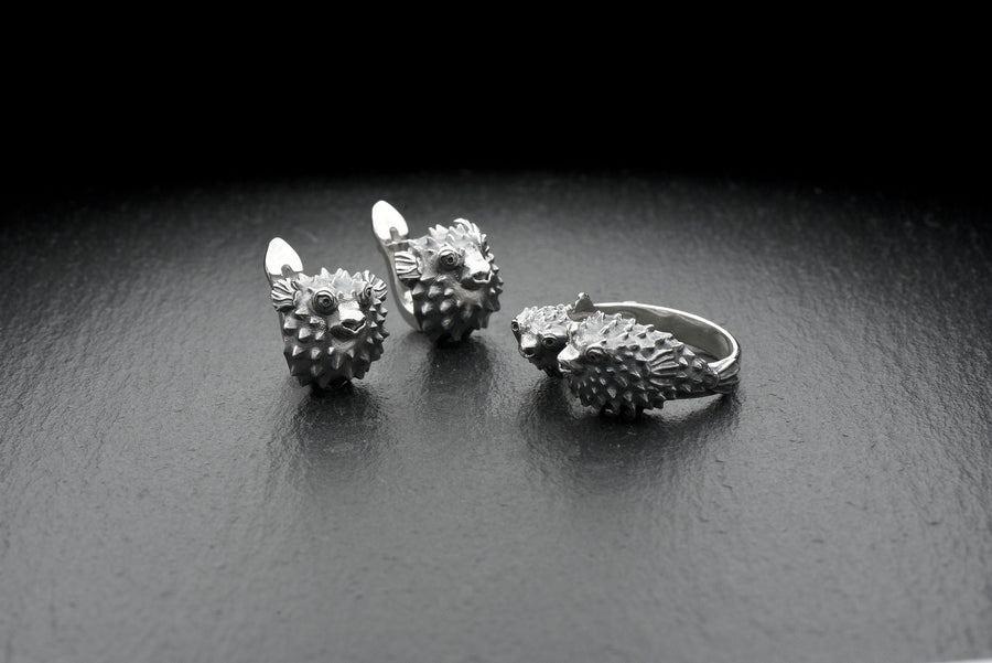 Sterling Silver Puffer Fish Earrings: Handmade Sea Jewelry (etsy image id: 5531076529)