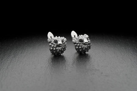 alexfox	alexfoxjewelry	sea jewelry	earrings	unique earrings	sea lovers	Fugu Earrings (etsy image id: 4586685640)