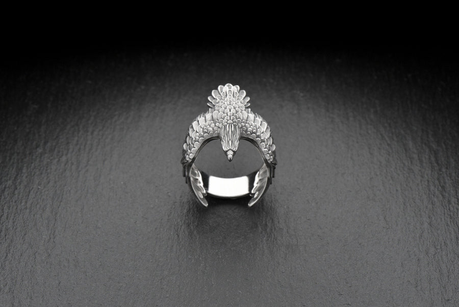 Sterling Silver Eagle Ring: Soaring Wraparound Bird Jewelry