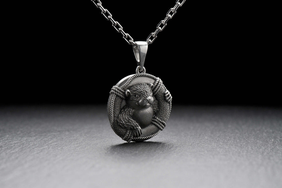 Silver pendant	Otter jewelry	Otter necklace	otter lovers	otter silver pendant	otter pendant	sea otter	sea otter pendant	otter gift	marine life jewelry	ocean lover gift	smiling otter	lover otter necklace (etsy image id: 7346572922)