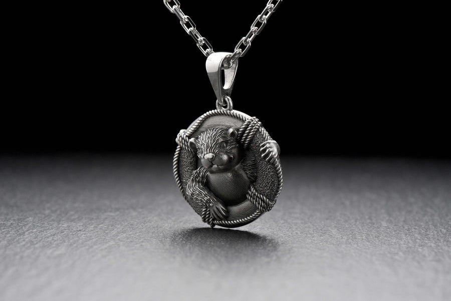 Silver pendant	Otter jewelry	Otter necklace	otter lovers	otter silver pendant	otter pendant	sea otter	sea otter pendant	otter gift	marine life jewelry	ocean lover gift	smiling otter	lover otter necklace (etsy image id: 7346572922)