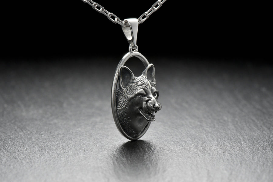 Sterling Silver Fox Pendant – Playful Animal Necklace for Nature Lovers