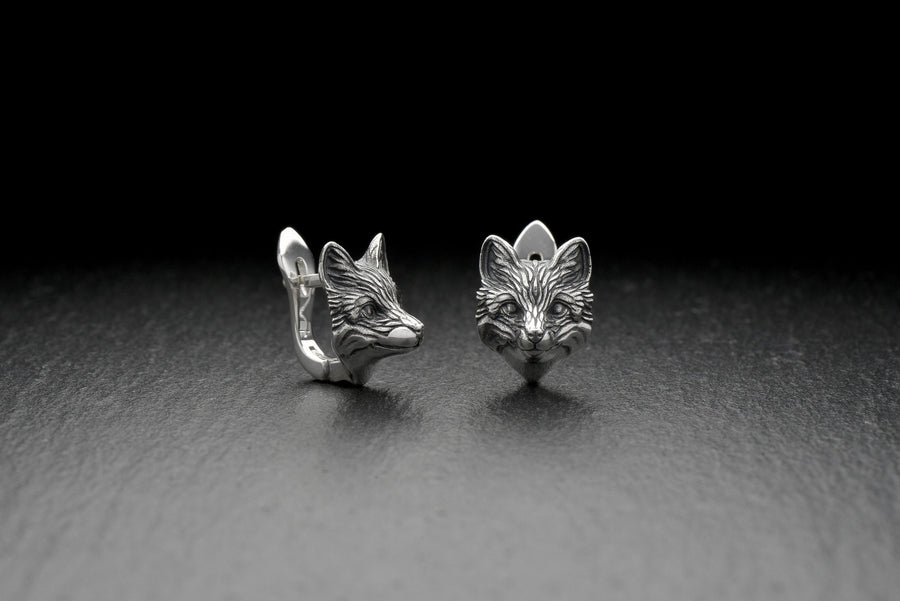 silver earrings	earrings	jewelry	Sterling silver	animal earrings	animal jewelry	Silver Fox Earrings	Fox	Silver Earrings	fox head earrings	Silver jewelry fox	fox earrings	Silver Fox (etsy image id: 6531082485)