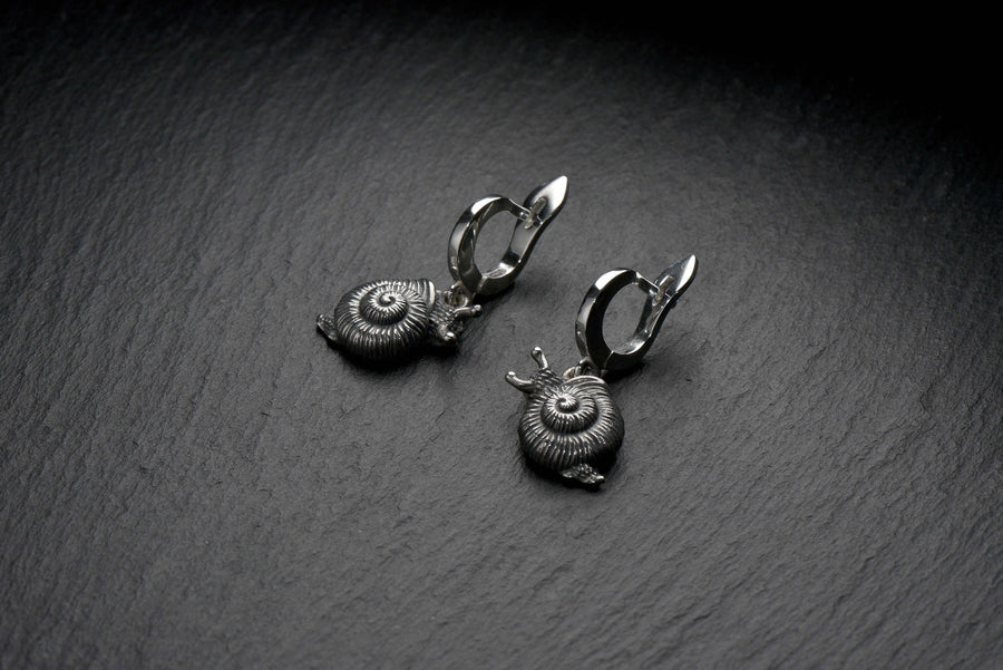 silver earrings	earrings	jewelry	gift	Sterling silver	animal earrings	animal jewelry	Snail Earrings	Snail (etsy image id: 7220137070)