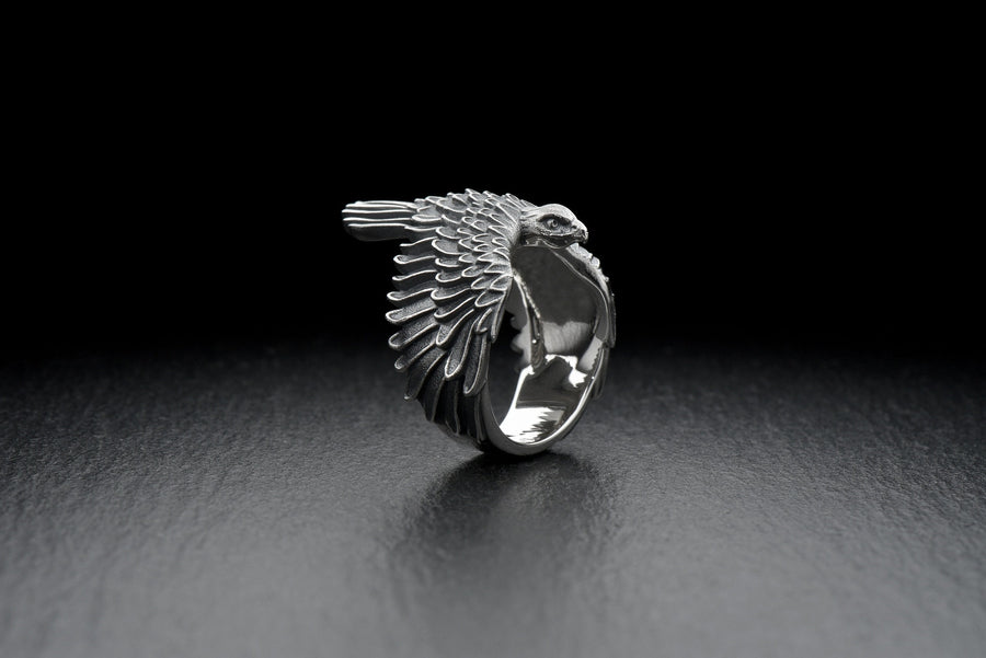 ring	bird ring	Silver ring	Falcon Ring	Falcon jewelry	Falcon	bird jewelry (etsy image id: 6994187014)
