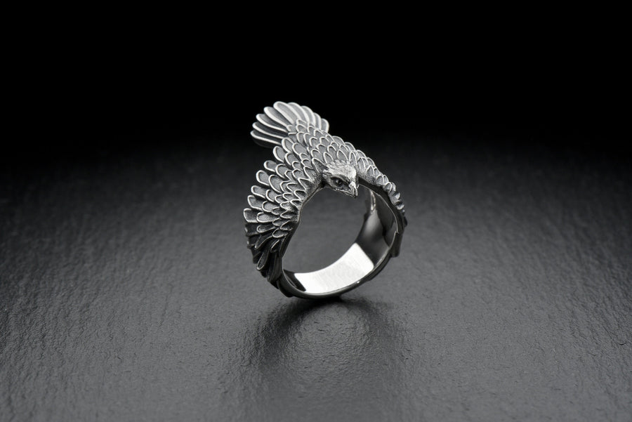 ring	bird ring	Silver ring	Falcon Ring	Falcon jewelry	Falcon	bird jewelry (etsy image id: 6994187014)