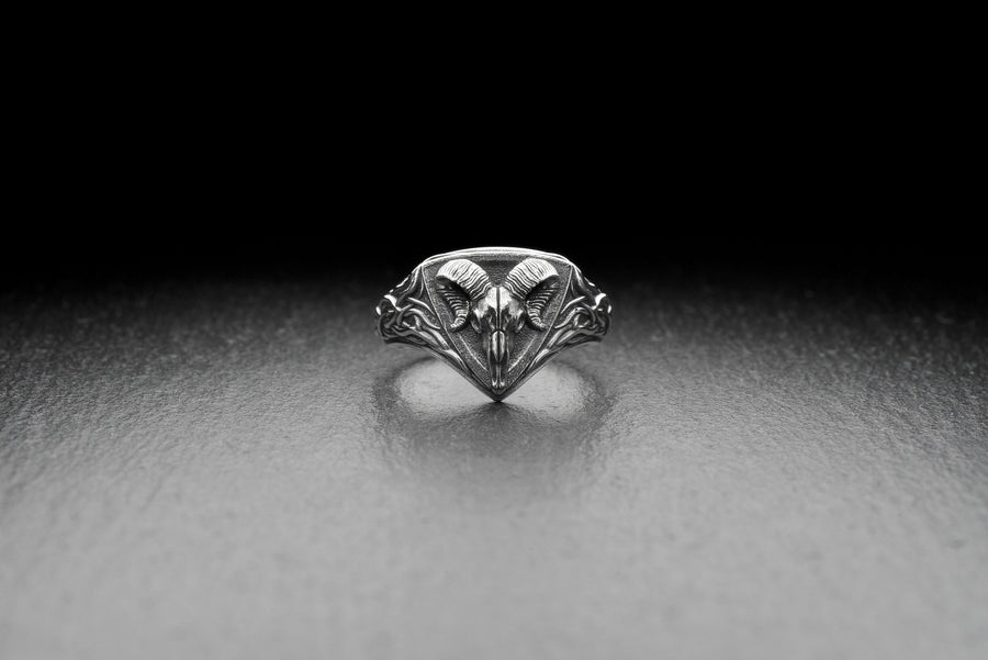 Sterling Silver Ram Skull Ring: Gothic Animal Jewelry (etsy image id: 7240515120)