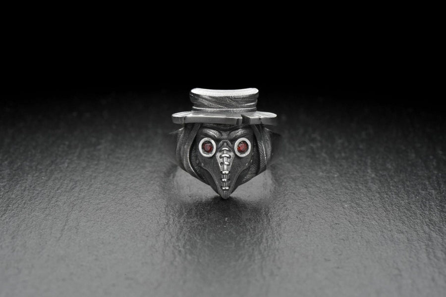 Sterling silver	silver ring	Halloween	Halloween ring	gift for her	gift for him	Plague Doctor