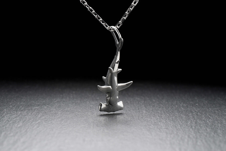 shark silver pendant	tooth necklace	Hammerhead Shark	animal pendant	animal jewelry	silver pendant	Silver necklace (etsy image id: 7181038828)