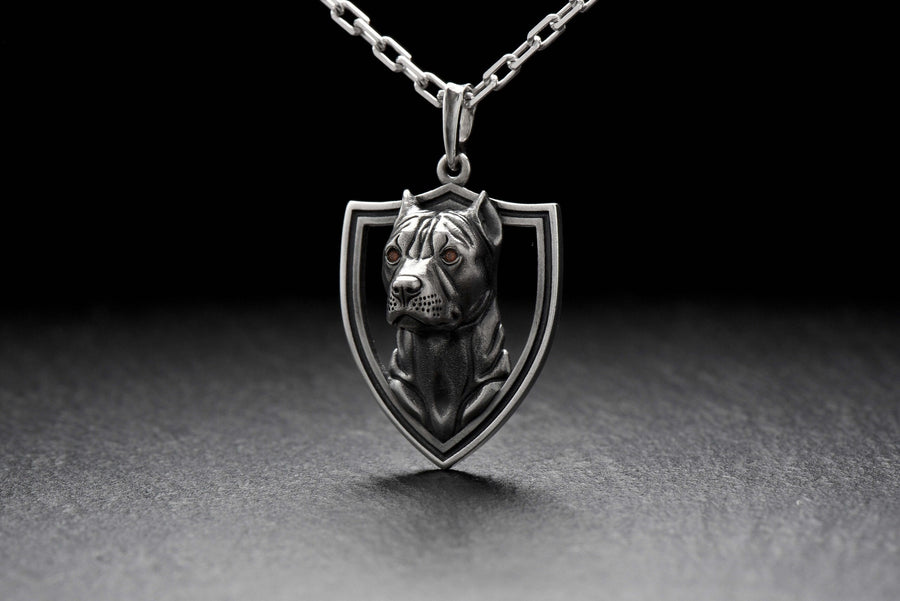 Sterling Silver Pendant Staffordshire Terrier, Necklace Dog, Handmade Dog Jewelry, Animal Pendant, Dog Lovers Gift, Staffordshire Necklace (etsy image id: 7372845956)