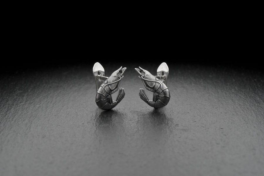 Shrimp lovers	sea lovers	jewelry	gift for her	gift	silver earrings	handmade (etsy image id: 4634891747)