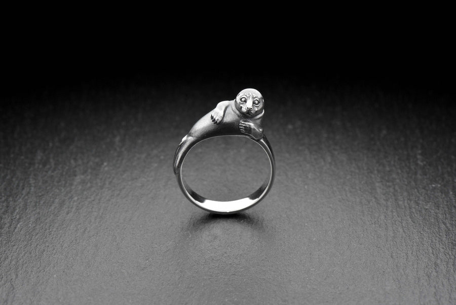 Sterling Silver Seal Ring: Handmade Sea Animal Jewelry (etsy image id: 7311241873)