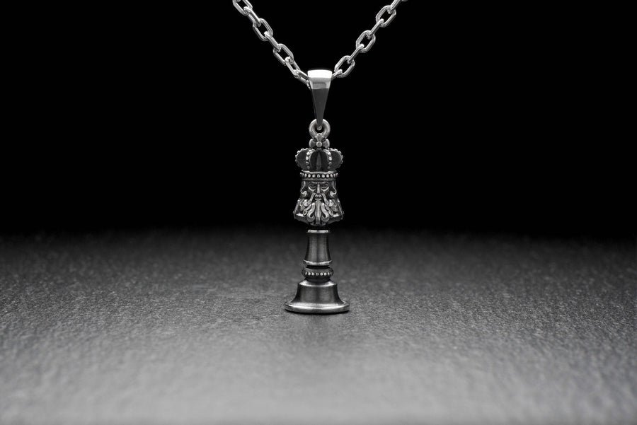 Silver pendant	Pendant	Sterling silver	silver jewelry	Chess Pendant	Chess jewelry (etsy image id: 4644692995)