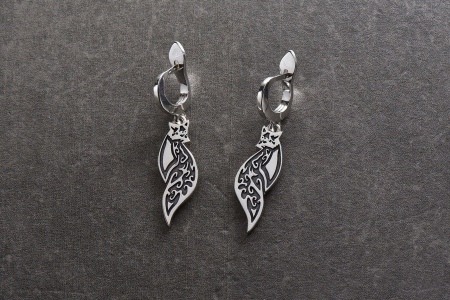 Sterling Silver Celtic Fox Earrings: Animal Lover Jewelry (etsy image id: 5567351989)