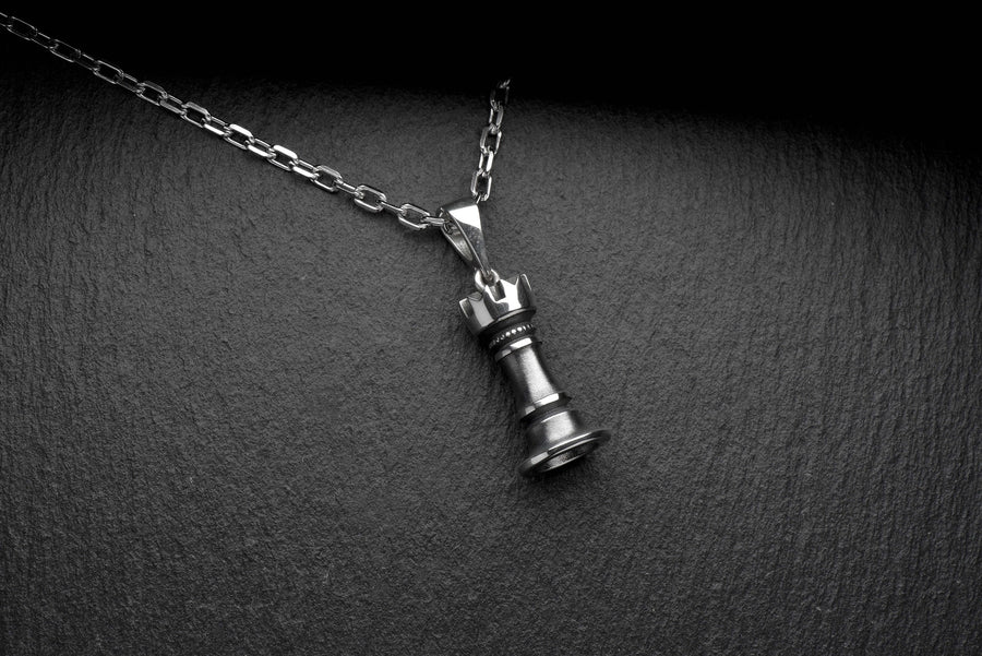Silver pendant	Chess Pendant	Chess jewelry	Chess piece	Chess lovers	Chess	pendant chess piece	chess piece jewelry	Chess piece necklace	necklace chess	chess figure	Rook	chess Rook (etsy image id: 4700825391)