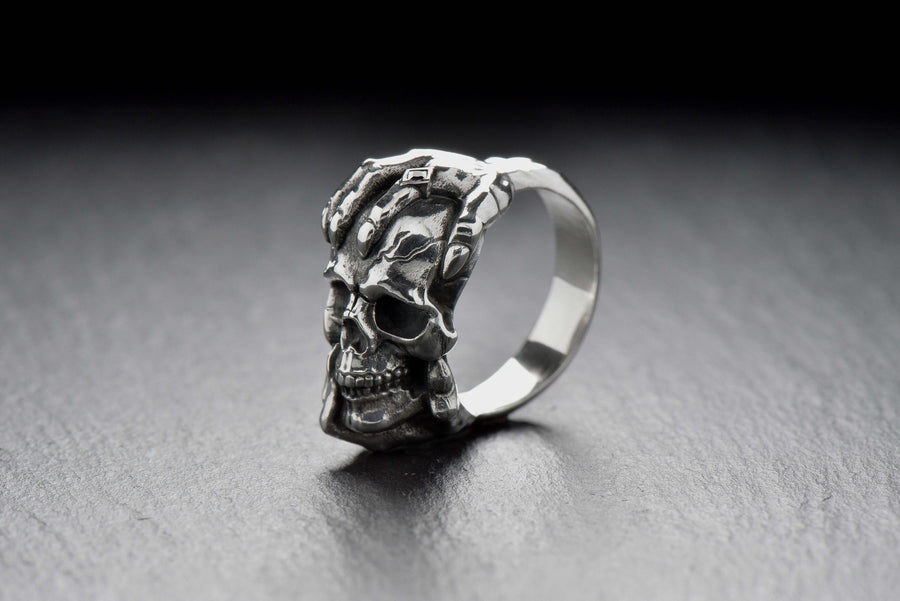 Sterling Silver Skull Ring: Gothic Biker Jewelry (etsy image id: 6311128047)