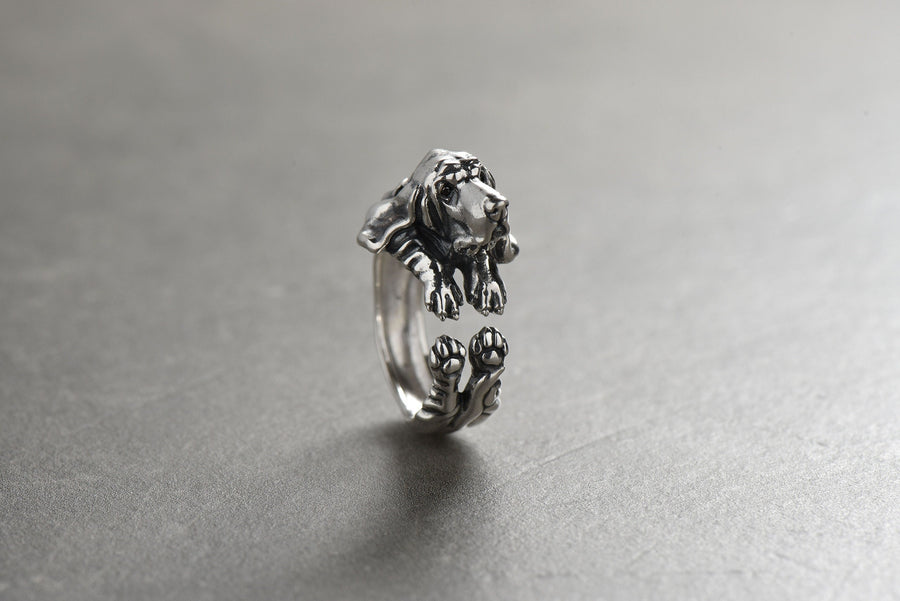 dog ring	pet ring	dog lovers ring	dog jewelry	basset hound	basset hound gift	Silver Ring Basset	basset hound jewelry	gifts for her	handmade jewelry	basset hound lover	dog lover gift	holiday gifts