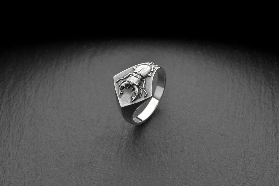 Look no further than this silver stag beetle ring! Handcrafted with care, this ring features a beautifully detailed stag beetle design that is sure to turn heads. (etsy image id: 4673645152)