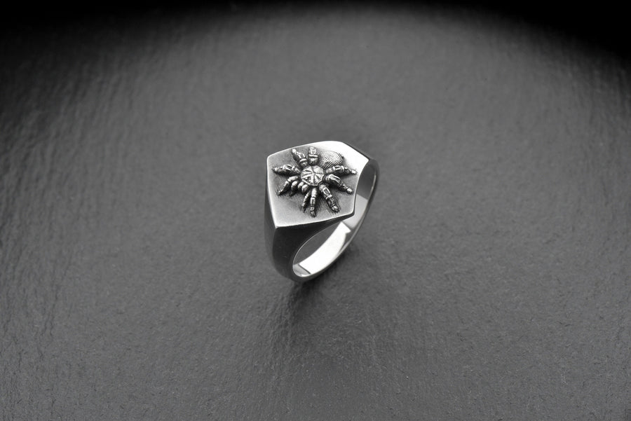 Sterling Silver Tarantula Signet Ring: Handmade Spider Jewelry (etsy image id: 7346762206)
