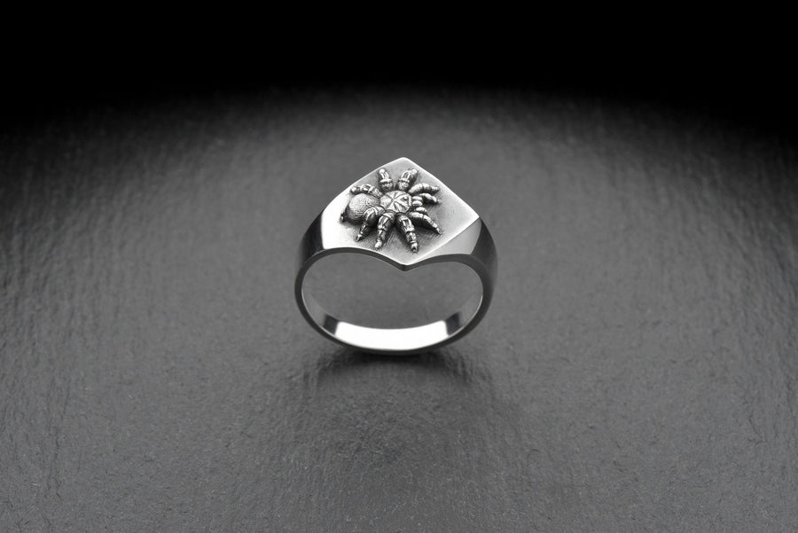 Sterling Silver Tarantula Signet Ring: Handmade Spider Jewelry (etsy image id: 7346762206)
