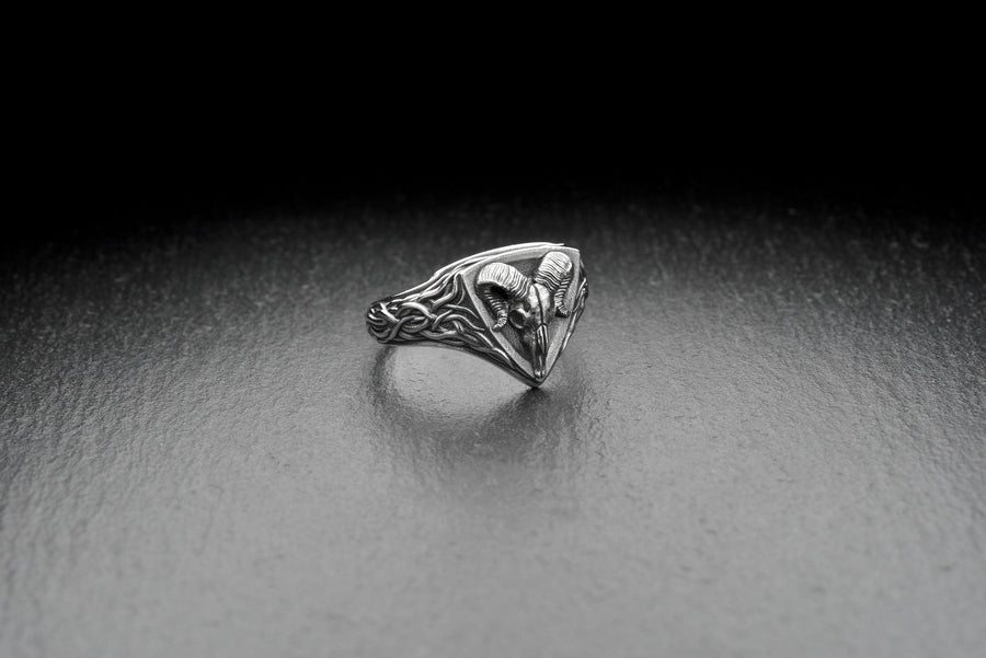 Sterling Silver Ram Skull Ring: Gothic Animal Jewelry (etsy image id: 7240515120)