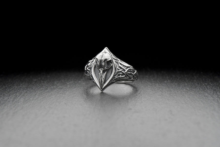 Sterling silver	silver ring	Sterling silver ring	Ring Ram Skull	Ram Skull	gift for her	gift for him	Skull	Ring Crow Skull	Crow Skull	jewelry Crow Skull	crow ring	Skull ring (etsy image id: 6981718148)